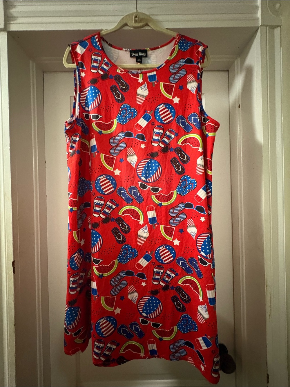 Dress Works Women’s Sleeveless Summer Print Dress Size XXL